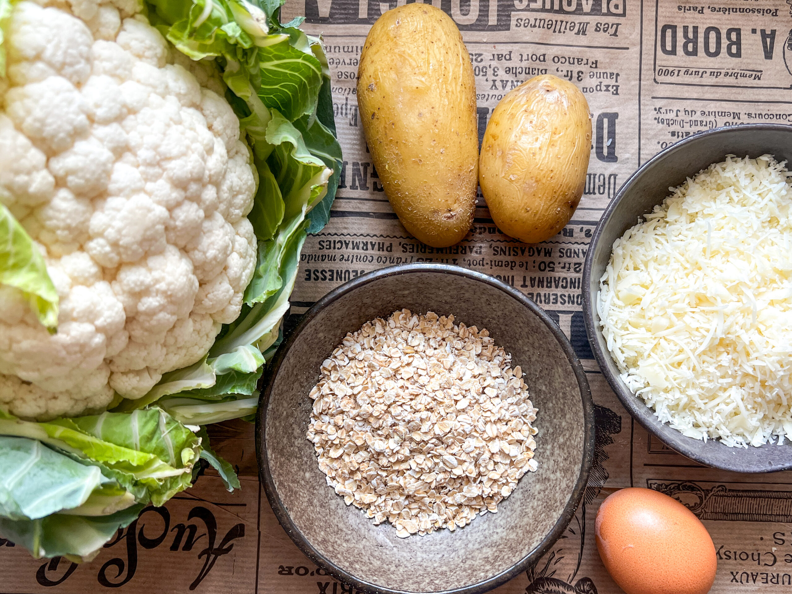 Ingredience na kvetakove placicky z trouby